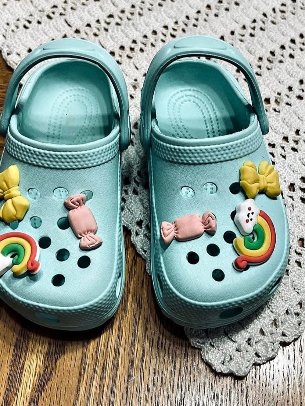 Kids Charm Clogs in Turquoise Baby US 2